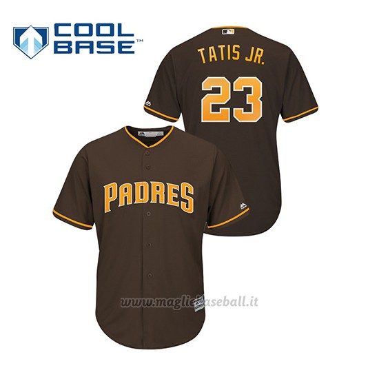 Maglia Baseball Uomo San Diego Padres Fernando Tatis Jr. Cool Base Majestic Alternato Marronee